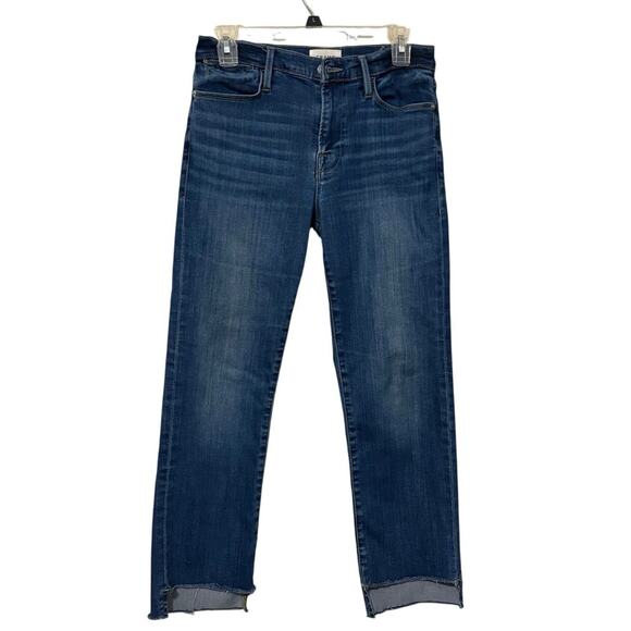 Frame Le High Straight Leg Raw Hem Jeans Size 28 - Picture 1 of 4